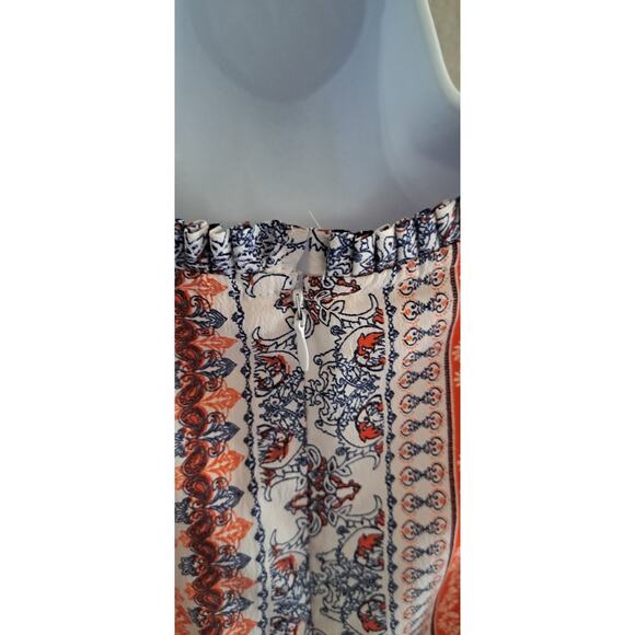 eShakti Wayward Fancies Dress Womens Sz 8 M Crepe Elephant Orange Sleeveless - Picture 8 of 13